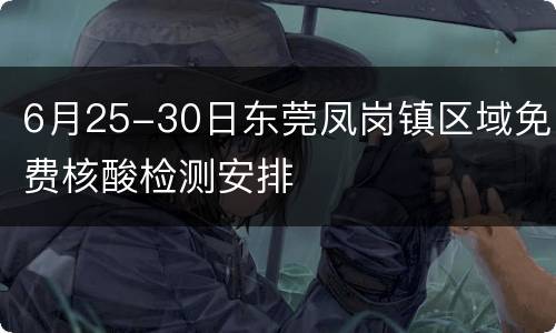 6月25-30日东莞凤岗镇区域免费核酸检测安排