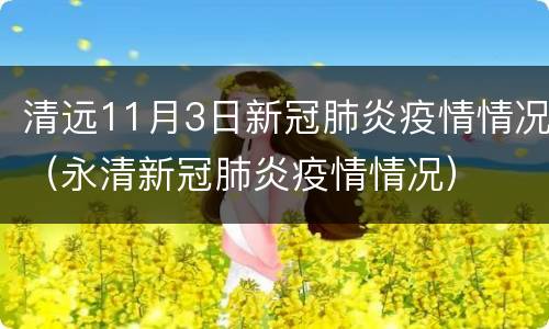 清远11月3日新冠肺炎疫情情况（永清新冠肺炎疫情情况）