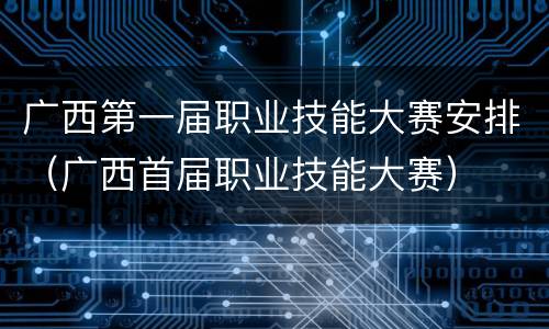 广西第一届职业技能大赛安排（广西首届职业技能大赛）