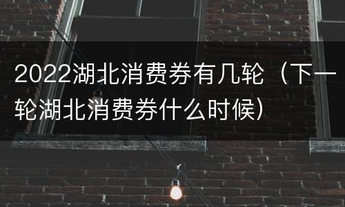 2022湖北消费券有几轮（下一轮湖北消费券什么时候）