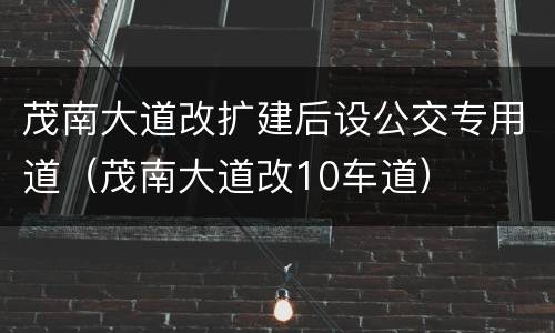 茂南大道改扩建后设公交专用道（茂南大道改10车道）