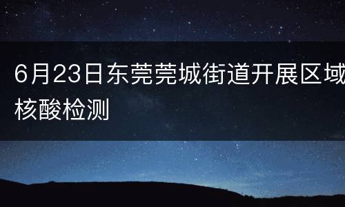 6月23日东莞莞城街道开展区域核酸检测