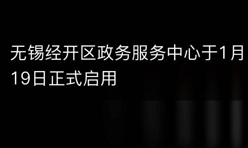 无锡经开区政务服务中心于1月19日正式启用