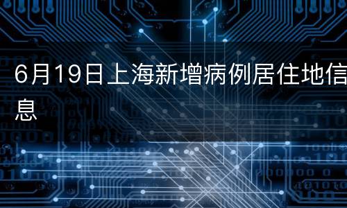 6月19日上海新增病例居住地信息