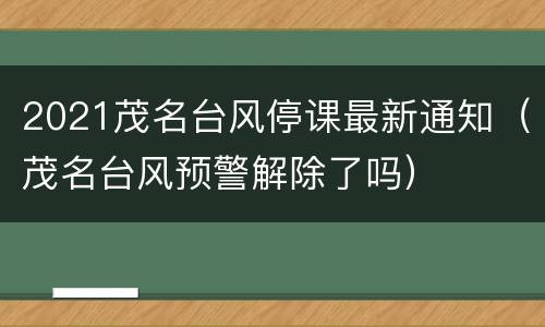 2021茂名台风停课最新通知（茂名台风预警解除了吗）