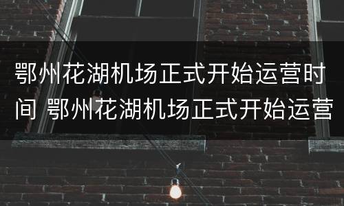 鄂州花湖机场正式开始运营时间 鄂州花湖机场正式开始运营时间表