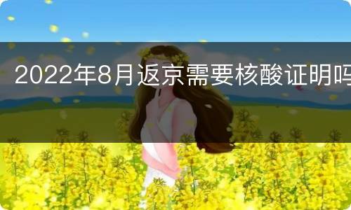 2022年8月返京需要核酸证明吗