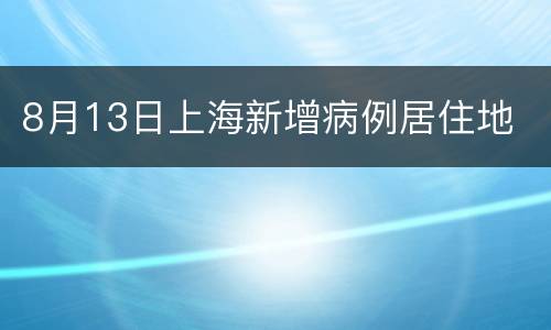 8月13日上海新增病例居住地