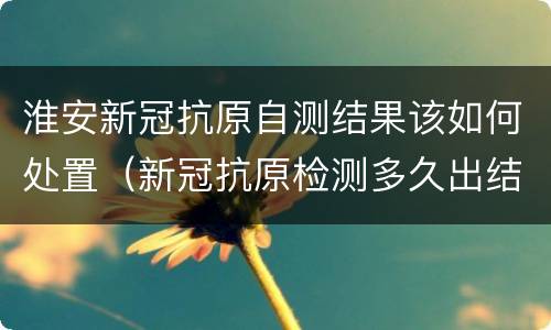 淮安新冠抗原自测结果该如何处置（新冠抗原检测多久出结果）
