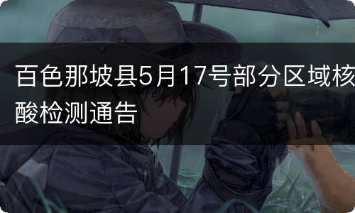 百色那坡县5月17号部分区域核酸检测通告