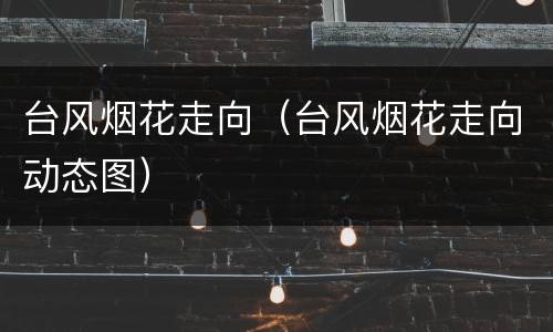 台风烟花走向（台风烟花走向动态图）