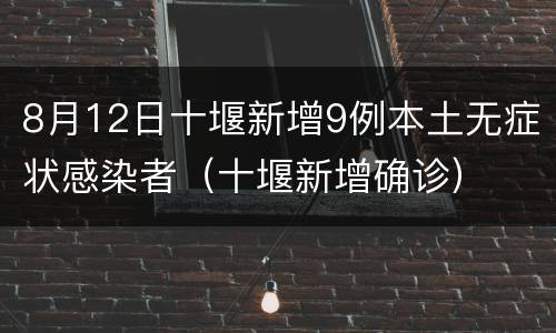 8月12日十堰新增9例本土无症状感染者（十堰新增确诊）