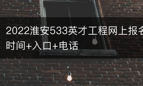 2022淮安533英才工程网上报名时间+入口+电话