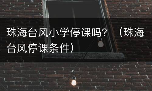 珠海台风小学停课吗？（珠海台风停课条件）