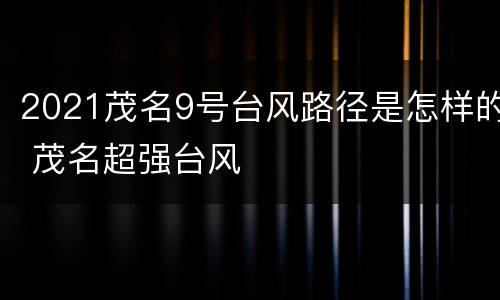 2021茂名9号台风路径是怎样的 茂名超强台风