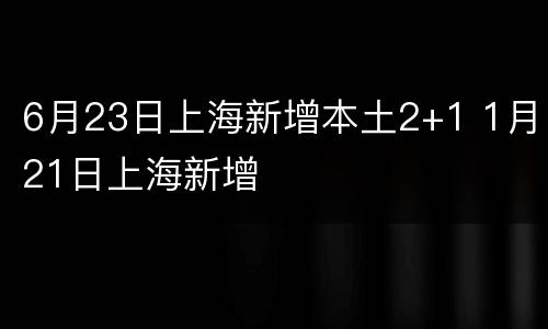 6月23日上海新增本土2+1 1月21日上海新增