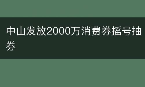 中山发放2000万消费券摇号抽券
