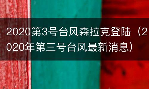 2020第3号台风森拉克登陆（2020年第三号台风最新消息）