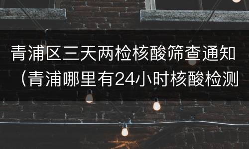 青浦区三天两检核酸筛查通知（青浦哪里有24小时核酸检测）