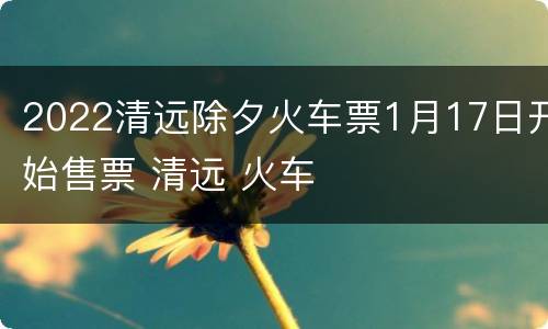 2022清远除夕火车票1月17日开始售票 清远 火车