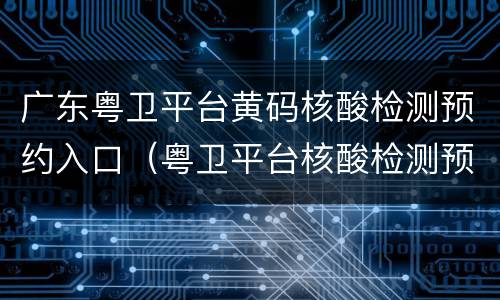 广东粤卫平台黄码核酸检测预约入口（粤卫平台核酸检测预约流程）