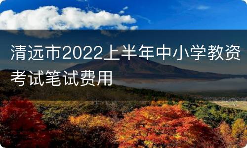 清远市2022上半年中小学教资考试笔试费用