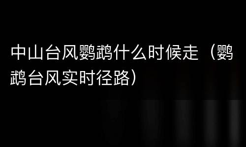 中山台风鹦鹉什么时候走（鹦鹉台风实时径路）