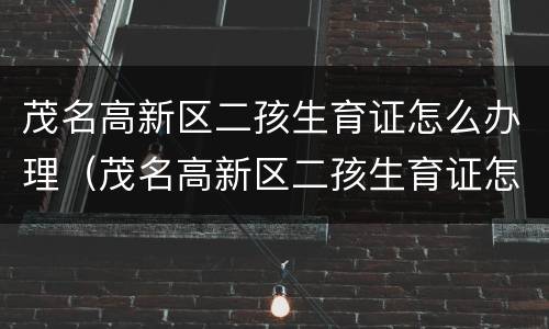 茂名高新区二孩生育证怎么办理（茂名高新区二孩生育证怎么办理手续）