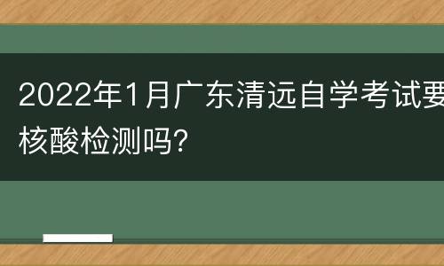 2022年1月广东清远自学考试要核酸检测吗？