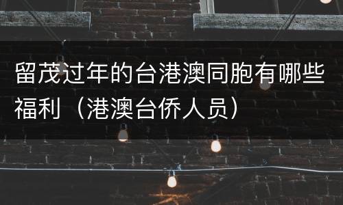 留茂过年的台港澳同胞有哪些福利（港澳台侨人员）