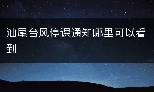 汕尾台风停课通知哪里可以看到