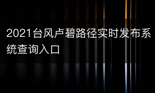 2021台风卢碧路径实时发布系统查询入口