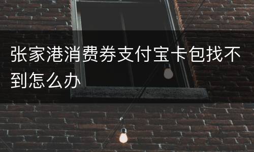 张家港消费券支付宝卡包找不到怎么办