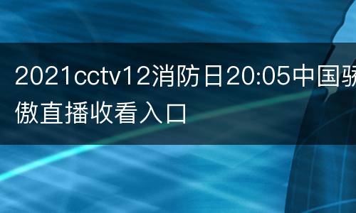 2021cctv12消防日20:05中国骄傲直播收看入口