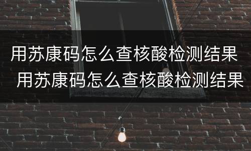 用苏康码怎么查核酸检测结果 用苏康码怎么查核酸检测结果呢