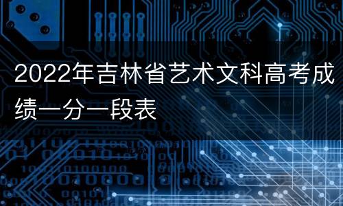 2022年吉林省艺术文科高考成绩一分一段表