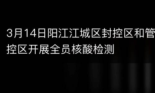 3月14日阳江江城区封控区和管控区开展全员核酸检测