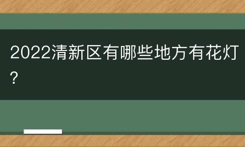 2022清新区有哪些地方有花灯？