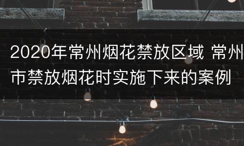 2020年常州烟花禁放区域 常州市禁放烟花时实施下来的案例