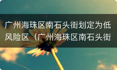 广州海珠区南石头街划定为低风险区（广州海珠区南石头街划定为低风险区吗）
