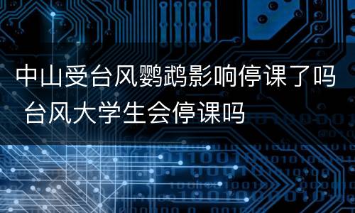 中山受台风鹦鹉影响停课了吗 台风大学生会停课吗