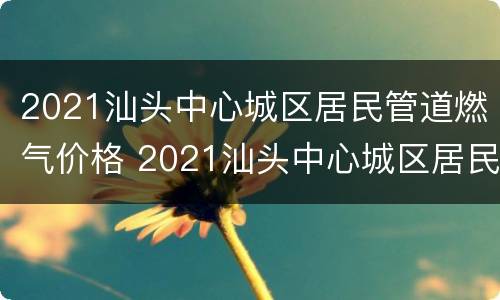 2021汕头中心城区居民管道燃气价格 2021汕头中心城区居民管道燃气价格是多少