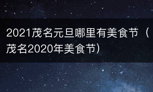 2021茂名元旦哪里有美食节（茂名2020年美食节）