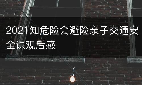 2021知危险会避险亲子交通安全课观后感