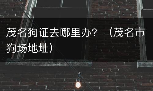 茂名狗证去哪里办？（茂名市狗场地址）
