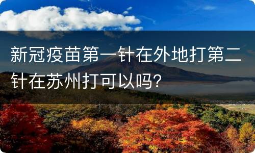 新冠疫苗第一针在外地打第二针在苏州打可以吗？