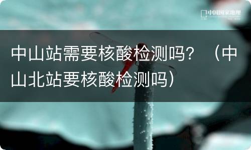 中山站需要核酸检测吗？（中山北站要核酸检测吗）