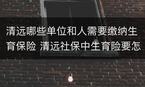清远哪些单位和人需要缴纳生育保险 清远社保中生育险要怎么报销