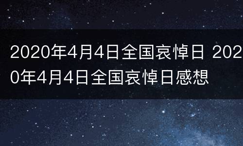 2020年4月4日全国哀悼日 2020年4月4日全国哀悼日感想
