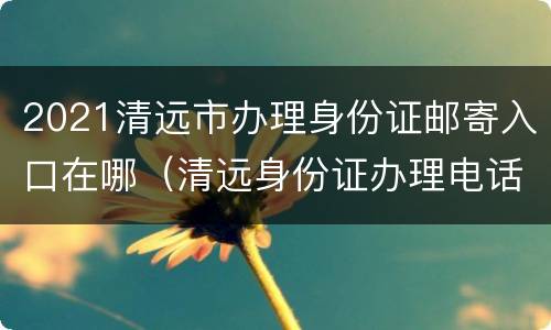 2021清远市办理身份证邮寄入口在哪（清远身份证办理电话）